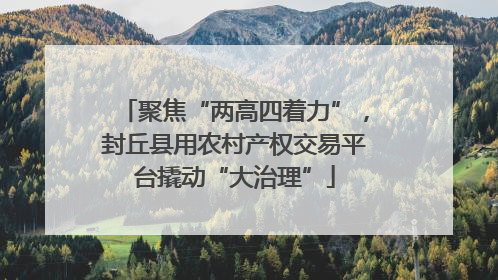 聚焦“两高四着力”，封丘县用农村产权交易平台撬动“大治理”
